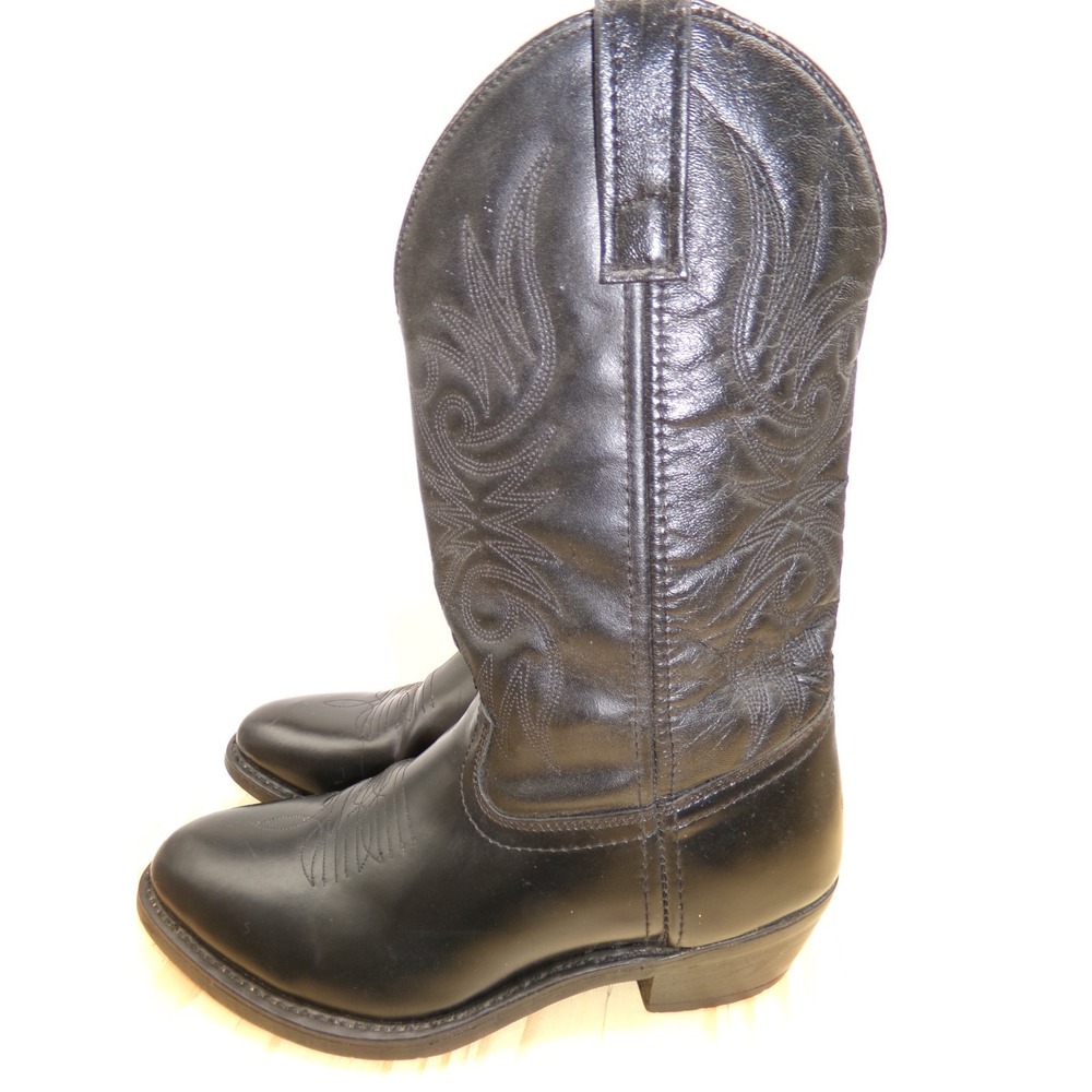 Laredo Paris Western Boots Mens Black Size 8.5 EW Pull On Leather Cowboy